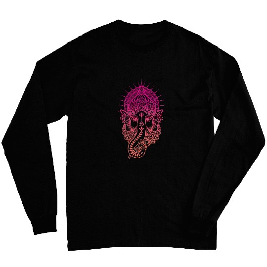 Ganesh Symbol Yoga Hindu Elephant Men Women Meditation Long Sleeves