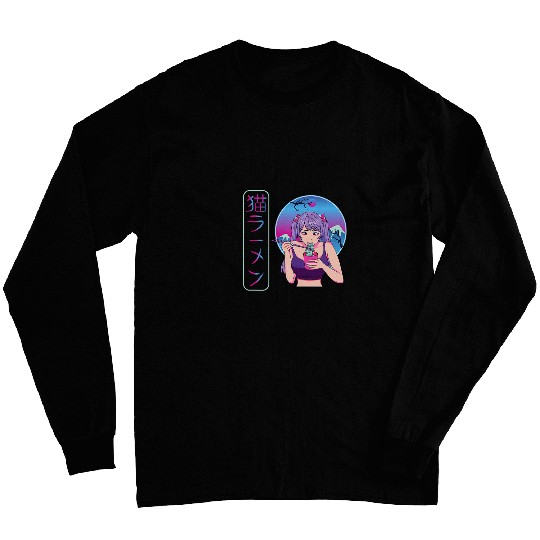 Girl who loves anime and ramen manga waifu cosplay Long Sleeves