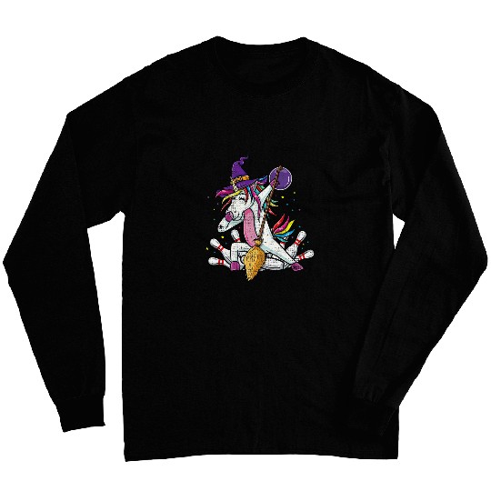 Dabbingss Bowling Witch Unicornss vintagess Long Sleeves