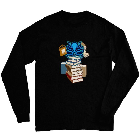 Octopuss and Books Love Reading Bookworm Reader Book Lover Long Sleeves