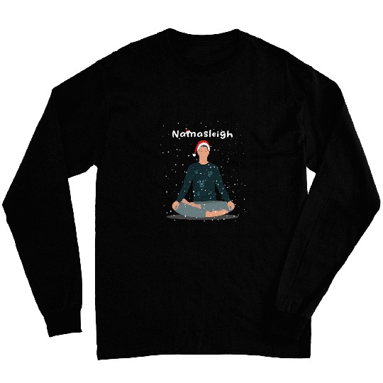Namasleigh Namasleigh Funny Santa Yoga Christmas Lotus Pose Long Sleeves