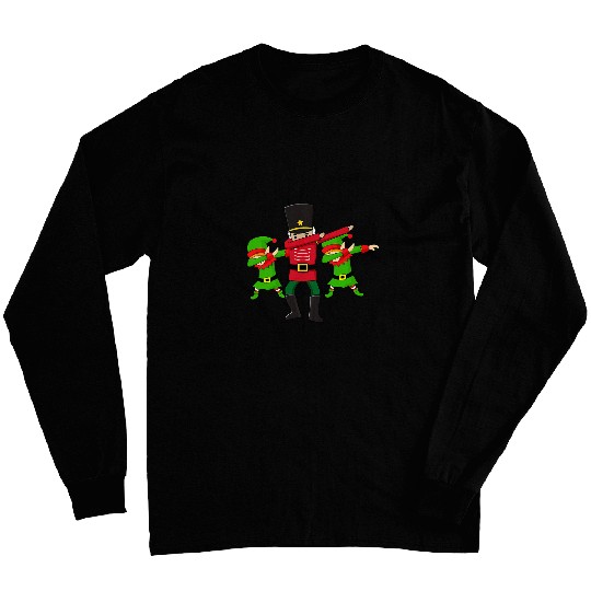 Dab Dance Funny Christmas Elves Stamp Nutcracker Long Sleeves