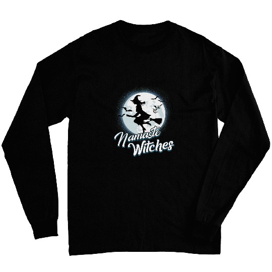 Namaste Witches Halloween Spooky Magic Yoga Ying Yang Zen Long Sleeves