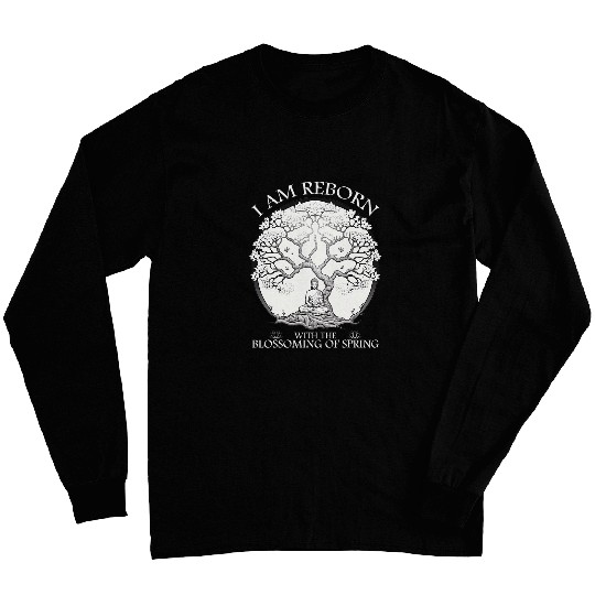 Buddha Meditation Sakura Tree Zen Buddhism Meditation Yoga Long Sleeves