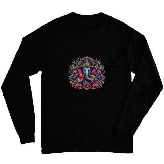 Ganesh Symbol Yoga Hindu Elephant God Ganesha Puja 36 Long Sleeves