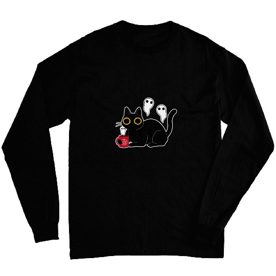 Funny black cats with Coffee Doing Black Magic with s Long Sleeves