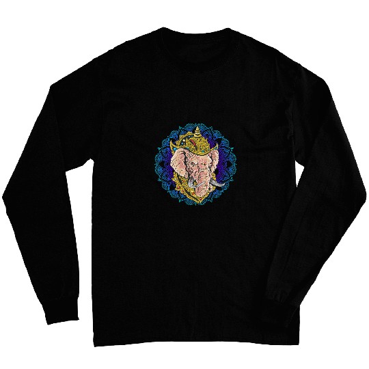Ganesh Symbol Yoga Hindu God Ganesha Men Women Meditation Long Sleeves