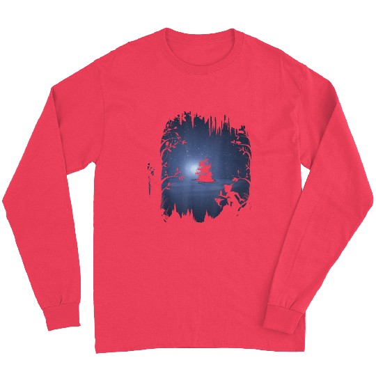 Disney Peter Pan Moonlit Pirate Ship Silhouette Long Sleeves