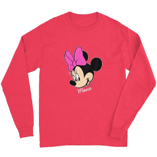 Kids Disney Mickey And Friends Minnie Mouse Big Face Toddler Long Sleeves