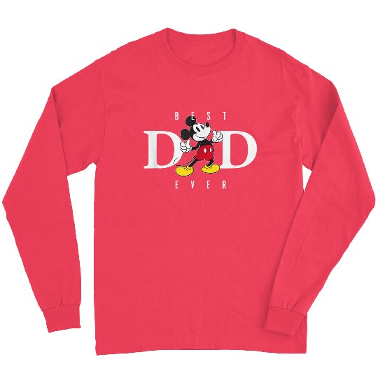 Disney Mickey Mouse Thumbs Up Best Dad Ever Fathers Day Long Sleeves