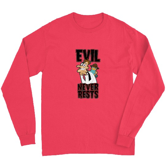 Disney Phineas And Ferb Evil Never Rests Agent P VS Dr. D Long Sleeves