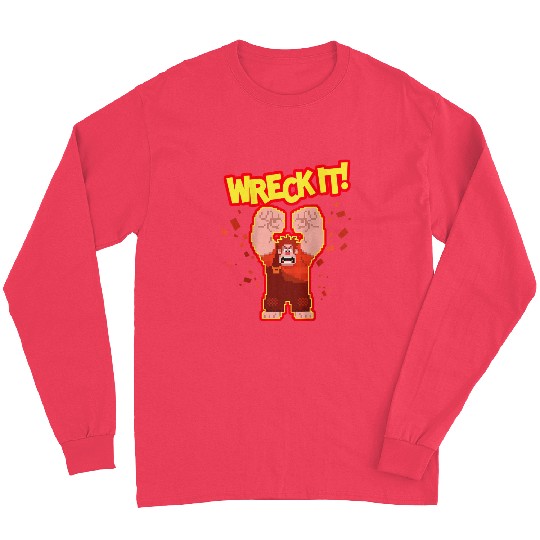 Disneyss Wreck it Ralph Wreck It Angry Pixelated Ralph shots Long Sleeves