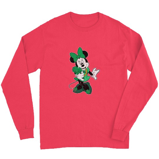 Disney Retro Shamrock Minnie Mouse St. Patricks Day Long Sleeves