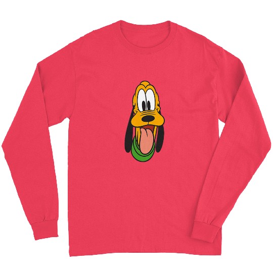 Disney Mickey And Friends Pluto Face Small Pocket Logo Long Sleeves