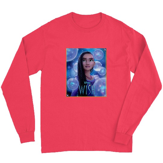 Disney Wish Asha Character Poster Image and Movie Logo Long Sleeves