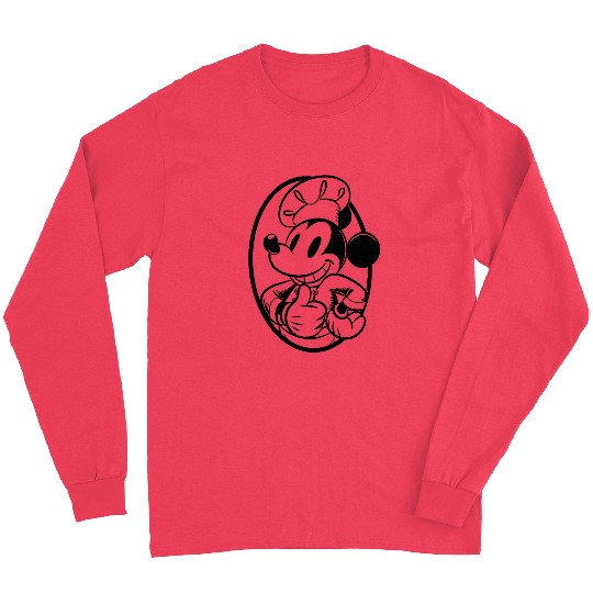 Disney Mickey Mouse Chef Mickey Outline Raglan Baseball Tee Long Sleeves