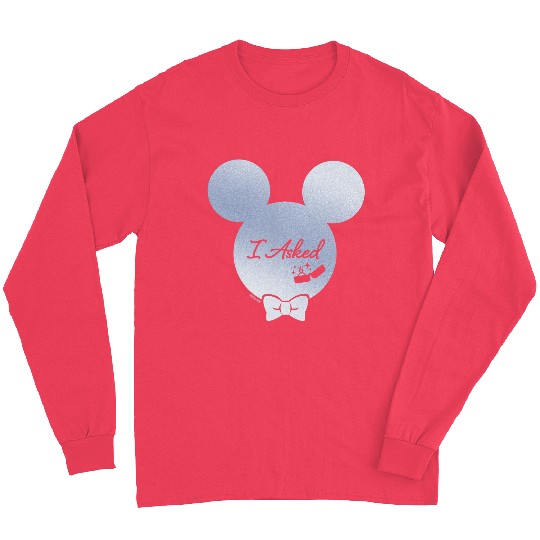 Disney I Asked Proposal Engagement Ring Bow Tie Mickey Long Sleeves