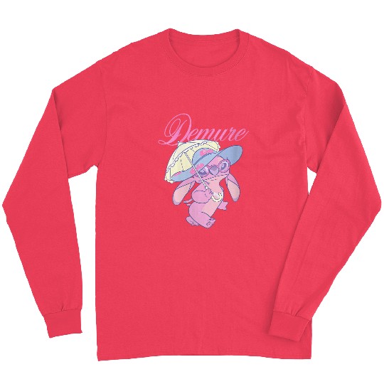 Disneyss Lilo Stitch Cute Fancy Angel Demure Big Chest Logo Long Sleeves