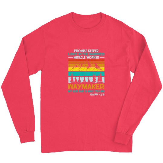 Waymaker Promise Keeper Miracle Worker Retro Christian Long Sleeves