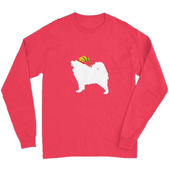 Dog Samoyed Elf Hat Christmas Dog Long Sleeves