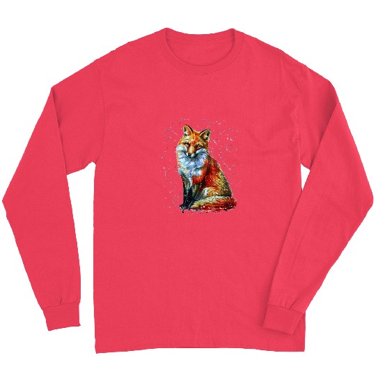 Fox Lover Hand painted Fox Long Sleeves