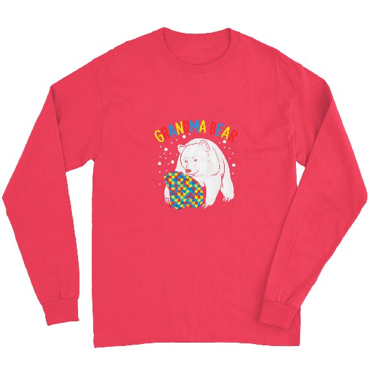 Autism Bear Grandma Bear 593 Polar panda Neurodiverse Long Sleeves