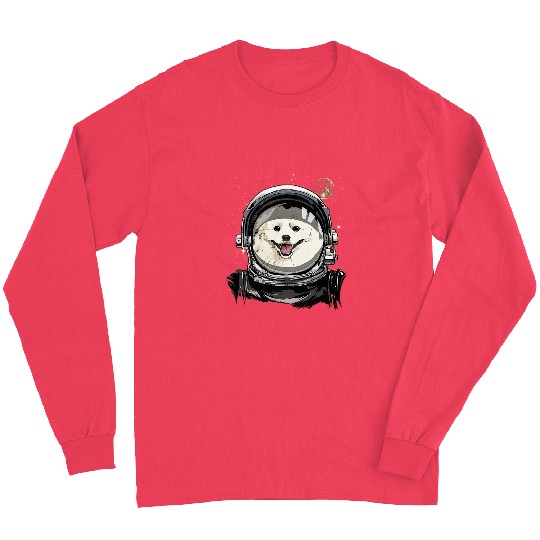 Astronauts Outer Space Astronaut American Eskimo Spitz Dog Astronomy Long Sleeves