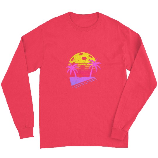 Awesome Retro Pickleball Player Gift Print Pickle Ball Long Sleeves