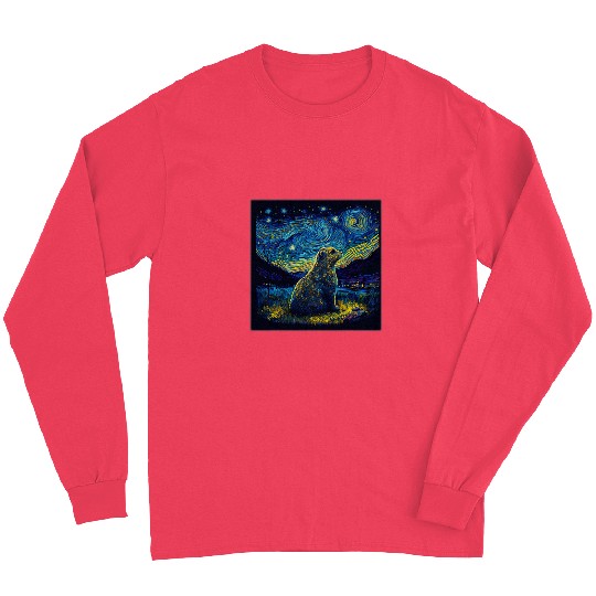 Surrealism Starry Night Groundhog 69 Long Sleeves