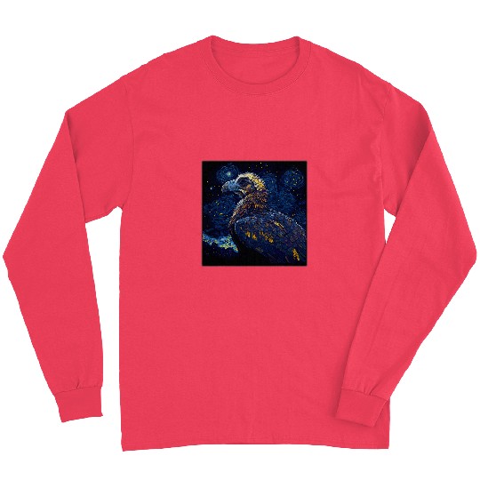 Surrealism Starry Night Vulture Long Sleeves