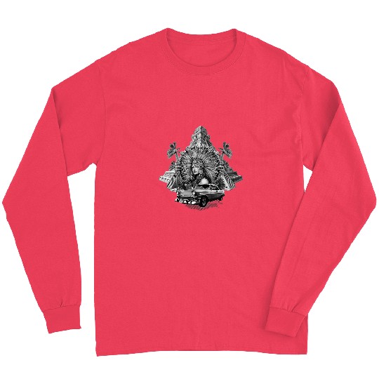Aztec Woman Mexican Chicano Art Aztec Calendar Long Sleeves