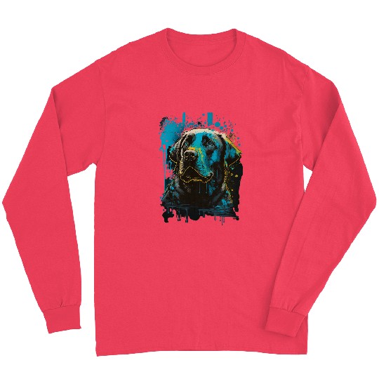 Labrador Lab Dog Lover Splash Graffiti Art Pet 2 Long Sleeves