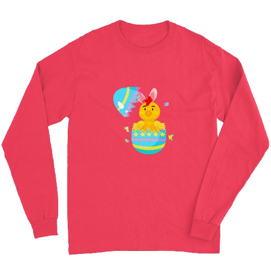 Chicken Lover Easter Egg Hunt Bunny Ear Chicken Easter Day 2 Long Sleeves