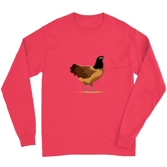 Chicken chickens illustration farmer Long Sleeves