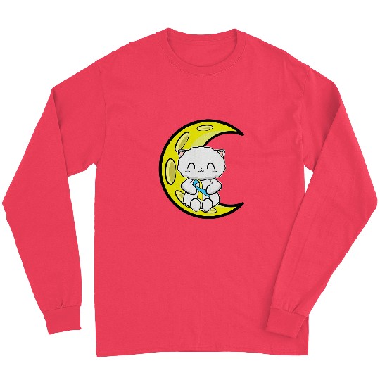 Cute Persian Cat Anime Kitten Down Syndromes Awareness Long Sleeves