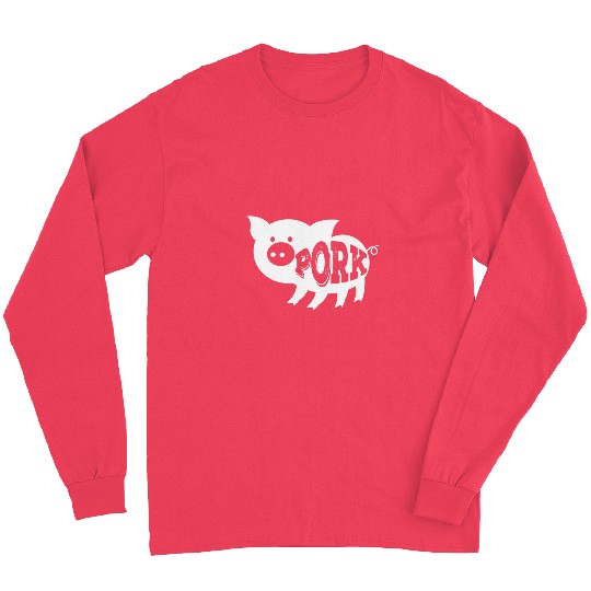 Fun Themed Pig Artwork Pork Barbecue Bacon Gift Long Sleeves