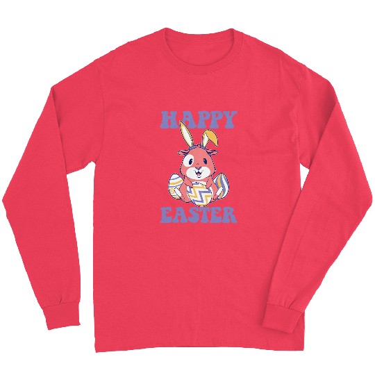 Happy Easter Egg Hunt Cute Guinea Pig Lover Long Sleeves