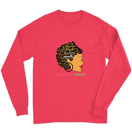 Black History Month Aquarius Queen Black Womens Long Sleeves