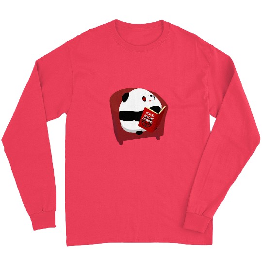 Funny Bear How to become a Satanist Panda reads book Cute Bears Long Sleeves