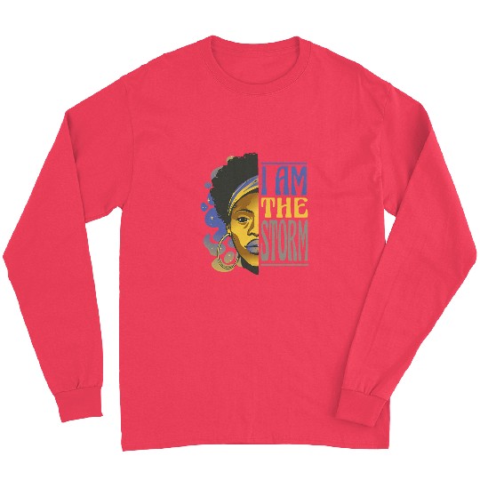 Black History Month African Woman I am the Storm Long Sleeves