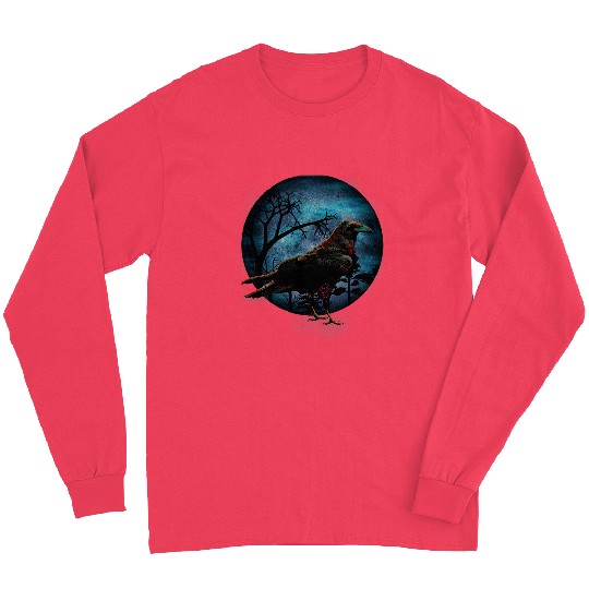 Bird nerd a raven crow moon for bird watchers Long Sleeves