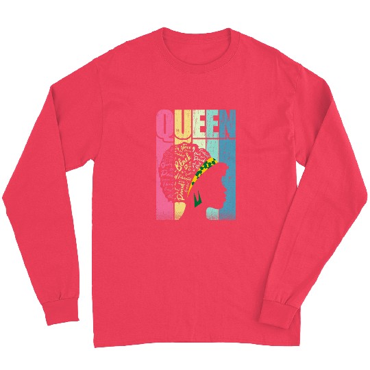 Black Queen Educated Strong Girl Retro Vintage Long Sleeves