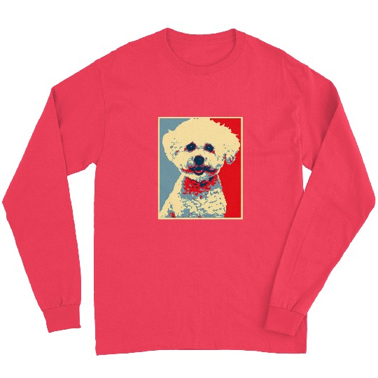 Bichon Pet Frise Artwork Vintage Silhouette Bichon Frise Long Sleeves