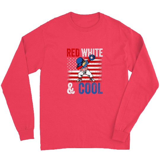 Sport Baseball American Flag Baseball 4th of July USA Patriotic Boy Toddler Long Sleeves
