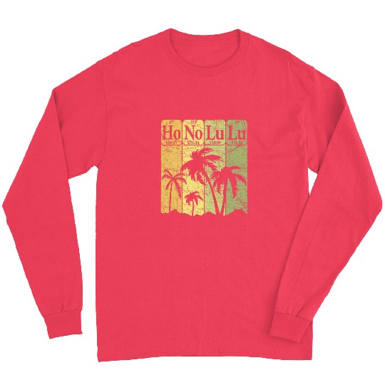 Honolulu Periodic Table Elements Honolulu Hawaii Retro 4 Long Sleeves