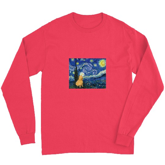 capybaras Mammal Van Gogh Starry Night Design Long Sleeves
