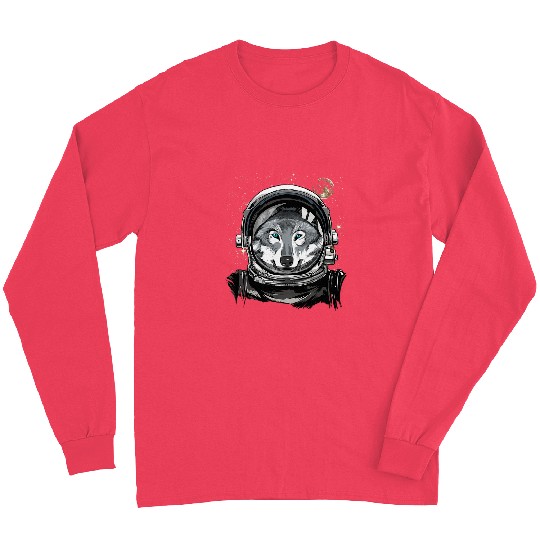 Coyote Mammal Astronaut Space Exploration Astronomy Lover 35 Long Sleeves