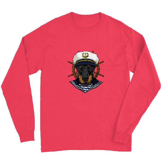 Doberman Pet Sailor Boat Captain Doberman Dog 370 Long Sleeves