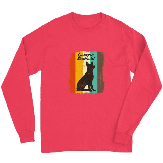 German Shepherd Pet Dog Gift Retro vintages Design Long Sleeves