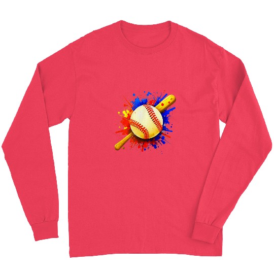 Sport Baseball And Bat Splat Long Sleeves